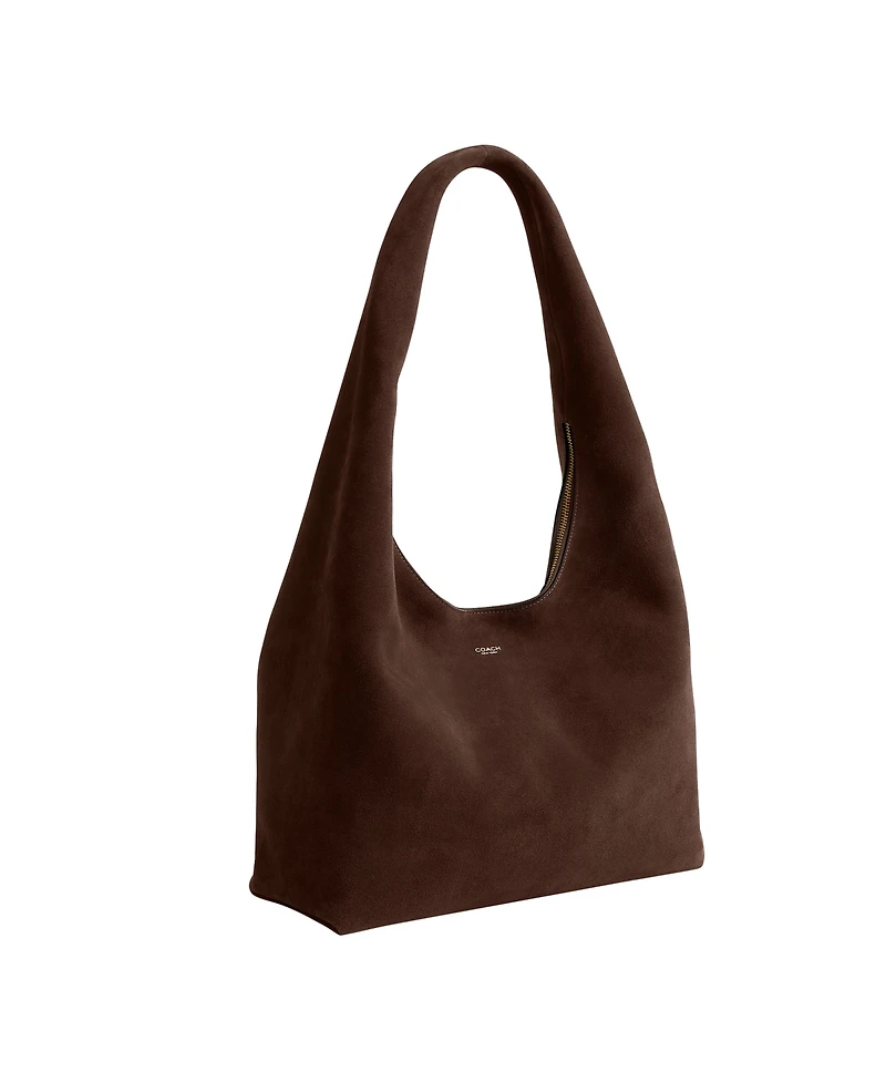 Coach Brooklyn Suede Zipper Medium Shoulder Handbag