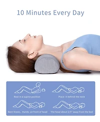 Piscifun Small Neck Roll Support Memory Foam Tension Relief Breathable Travel Pillow