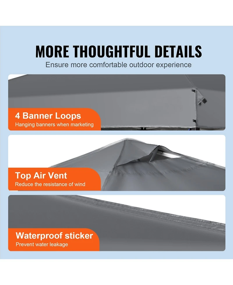 Sevorley Pop Up Canopy Tent, 10 x 10 feet, Waterproof Instant Gazebo with Roller Bag and 4 Sandbags