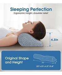 Piscifun High Density Memory Foam Roll Support Ergonomic Design Relieve Neck Shoulder Strain Multi Use Travel Office Bed