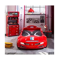 Cilek Kids Room BiTurbo Twin-Size Race Car Bed, - Remote Control, Led Lights, Sound Fx