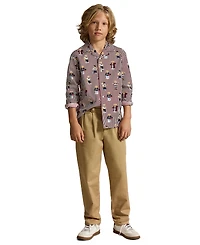 Polo Ralph Lauren Boys' 8-20 Bear Striped Cotton Shirt