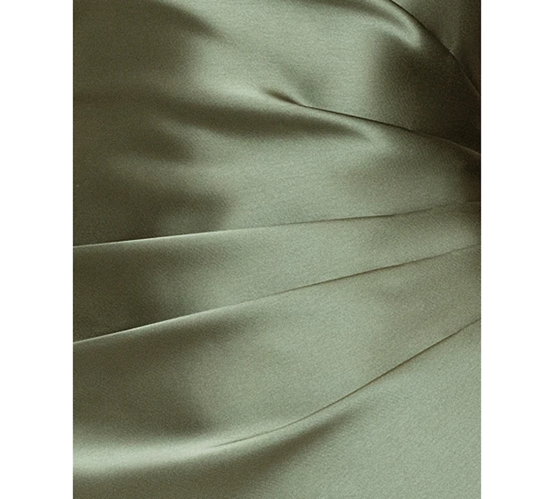 Xscape Women's Long Satin High Neck Dress
