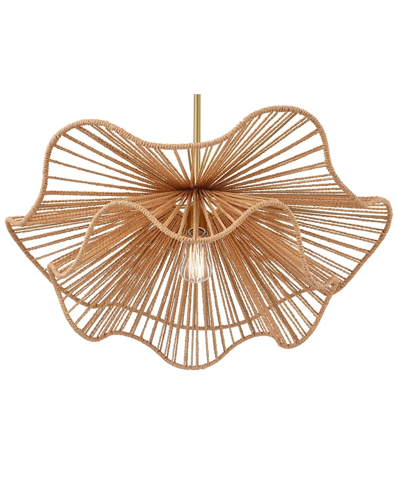 Possini Euro Design Possini Euro Largo 29 3/4" Wide Gold and Natural Rope Modern Pendant