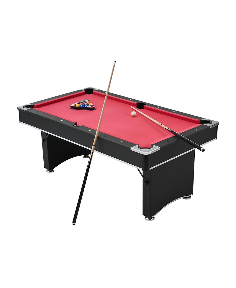 Sevorley 6 ft Portable Pool Table Set with Balls, Cues, Rack and Chalk