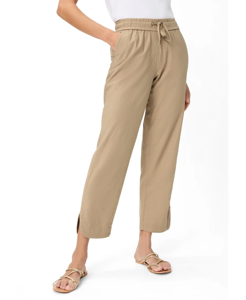 Olsen Women's Mona Fit Pull-On Linen Blend Pant