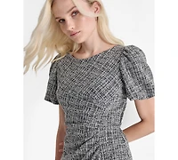 Dkny Women's Short Bubble Sleeve Ruched Sheath Dress