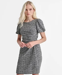 Dkny Women's Short Bubble Sleeve Ruched Sheath Dress
