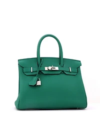 Pre-Owned HERMES Birkin 30 Handbag Verso Clemence with Palladium Hardware