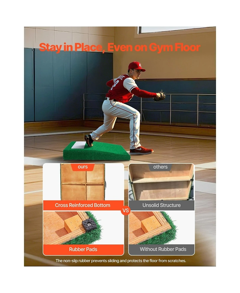 Sevorley Portable Baseball Pitching Mound, 31 in with Antifade Turf and Pitching Rubber