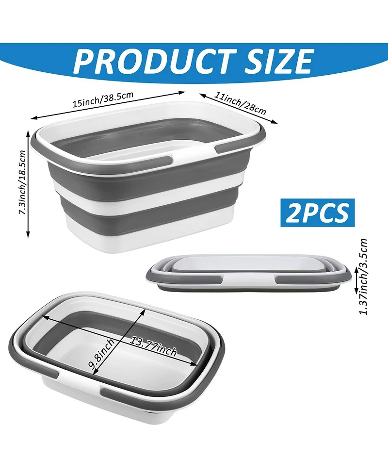 Piscifun 2 Pack Collapsible Ice Buckets Large Capacity Beverage Cooler For Parties And Outdoor Gatherings