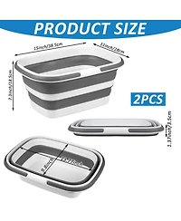 Piscifun 2 Pack Collapsible Ice Buckets Large Capacity Beverage Cooler For Parties And Outdoor Gatherings