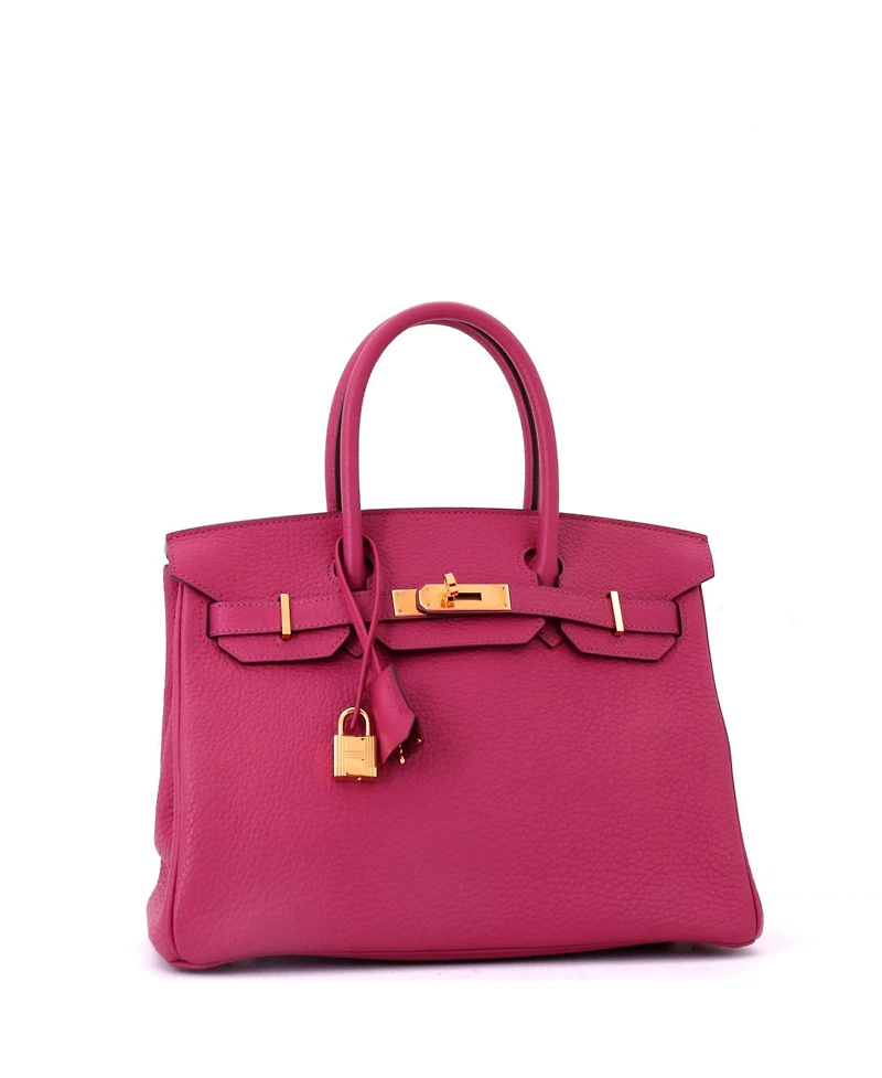 Pre-Owned HERMES Birkin 30 Handbag Pink Fjord with Gold Hardware