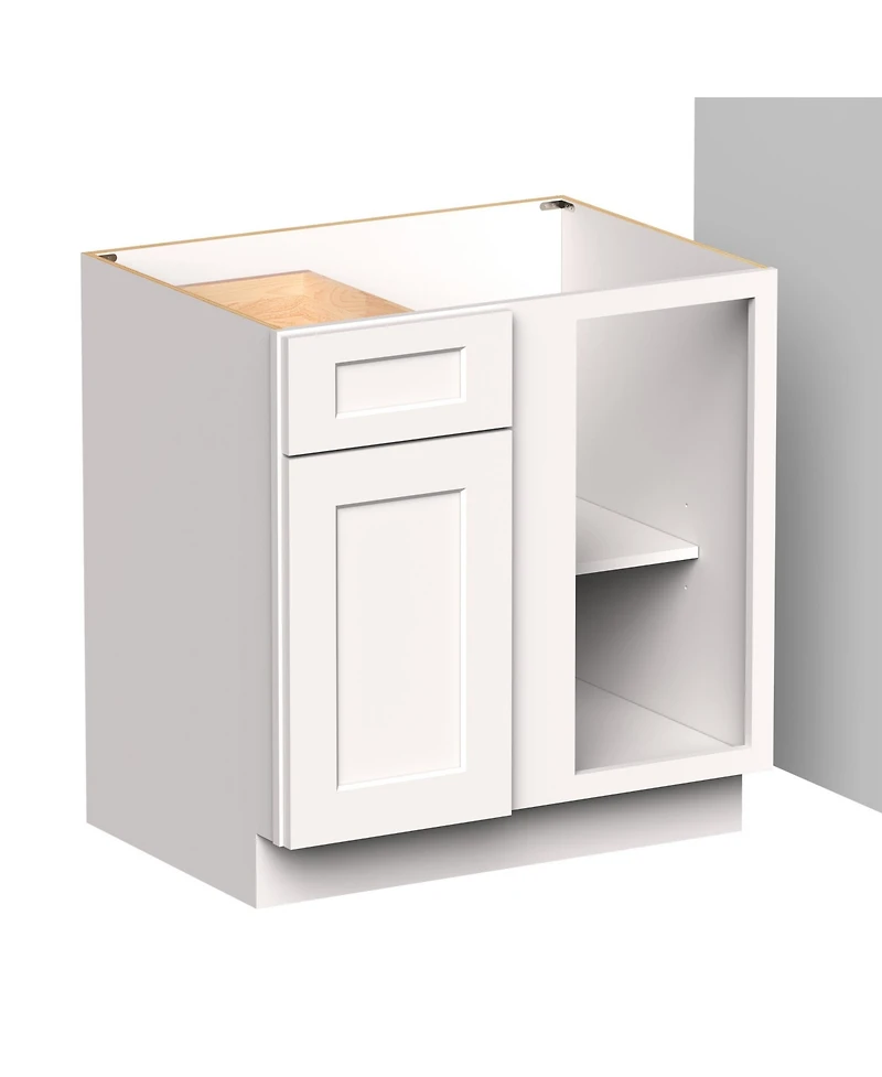 Boyel Living 33 Inch Blind Corner Base Cabinet, Kitchen Cabinet with Solid Wood Frame, Soft-Close Hinges, Low-voc, Uv Finish