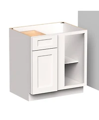 Boyel Living 33 Inch Blind Corner Base Cabinet, Kitchen Cabinet with Solid Wood Frame, Soft-Close Hinges, Low-voc, Uv Finish