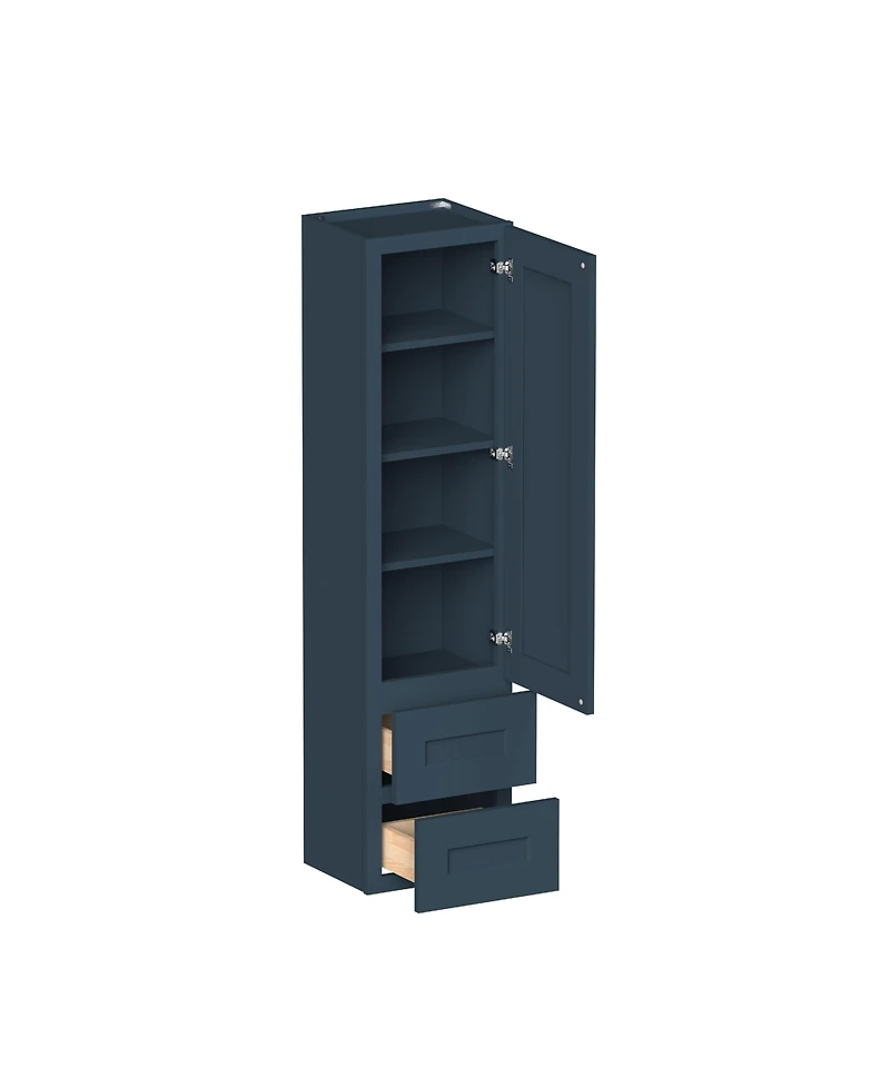 Boyel Living Counter Linen Cabinet, Ready to Assemble Kitchen Cabinet with Solid Wood Frame, Soft-Close Slides and Hinges