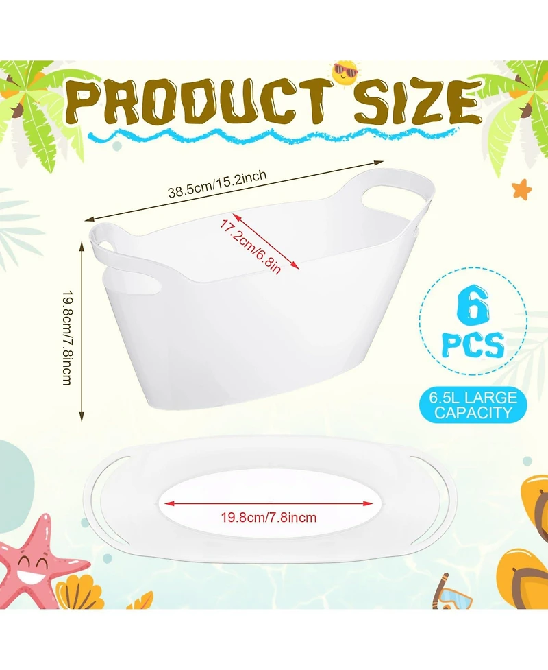 Piscifun 6 Pack Plastic Ice Buckets With Handles Portable Drink Chiller For Parties Weddings BBQs