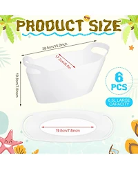 Piscifun 6 Pack Plastic Ice Buckets With Handles Portable Drink Chiller For Parties Weddings BBQs