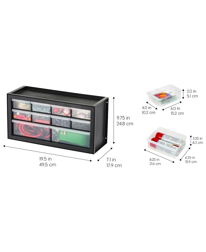 Iris Usa 2 Pack 10 Drawer Organizer Storage Cabinet for Hardware Supplies