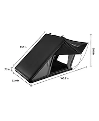 Sevorley Aluminum Hard Shell Rooftop Tent for 2-3 Person with Led Light, 1 Window and Mattress