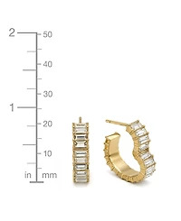 And Now This 18k Gold Plated Brass Heart Hoop Earrings, Macy's Exclusive
