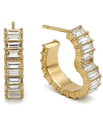And Now This 18k Gold Plated Brass Heart Hoop Earrings, Macy's Exclusive