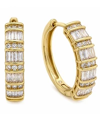 And Now This Cubic Zirconia Hinge Hoop Earrings
