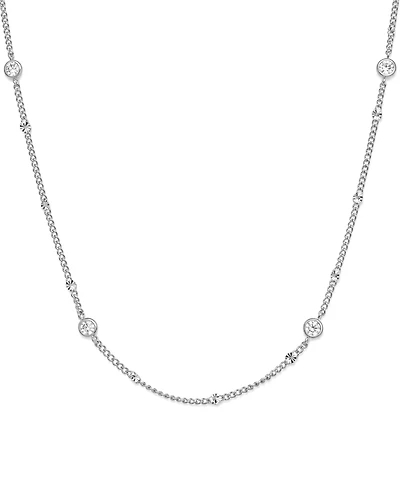 And Now This Cubic Zirconia Circular Shaped Station Necklace