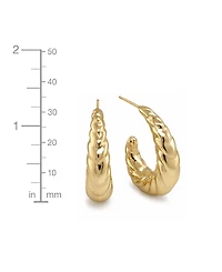 And Now This Silver and Gold Twisted Puff J Hoop Earrings