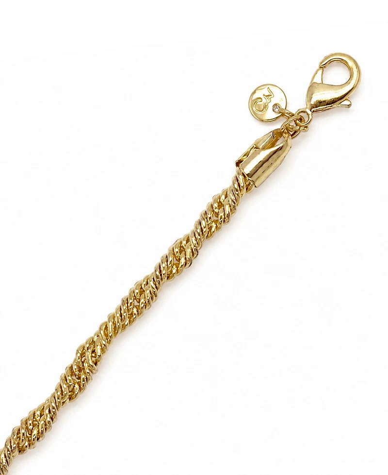 And Now This Silver, Gold Plated Brass Twisted Chain Bracelet