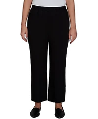 Alfred Dunner Petite Travel Advisory Pull-On Elastic-Waist Crinkle-Texture Ankle Pants