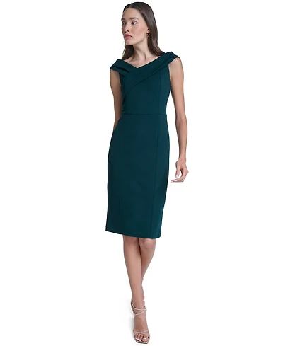 Calvin Klein Women's Off-The-Shoulder Midi Dress