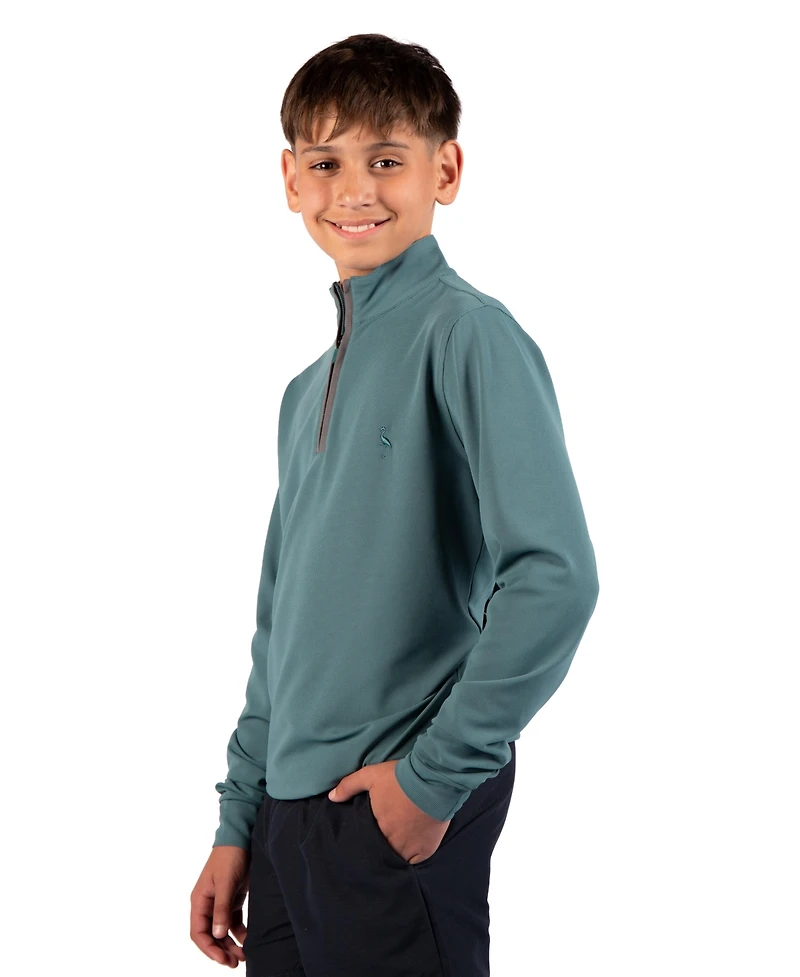 TailorByrd Micro Grid Textured Performance Quarter Zip