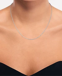 Macy's Diamond-Cut Box Chain Necklace in 10k White Gold