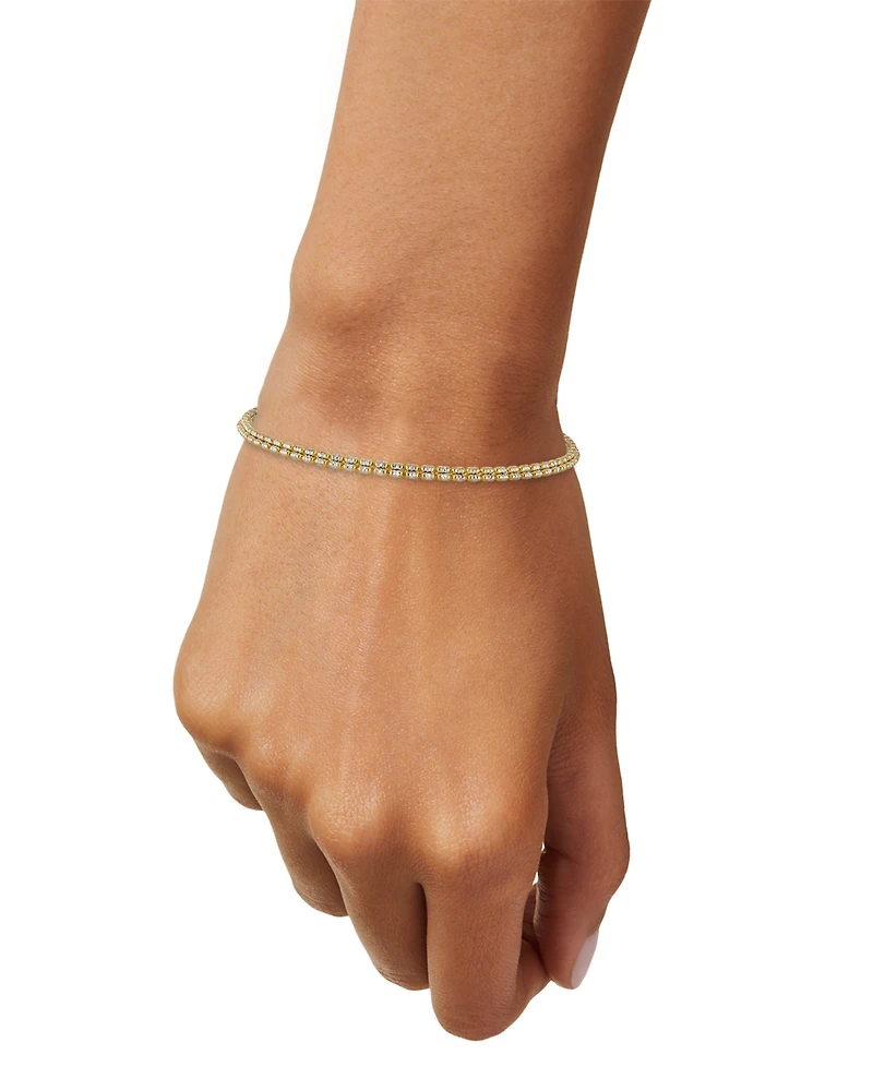 Macy's Two-Tone Ice Chain Bracelet in 10k Yellow Gold