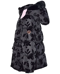 Kensie Girl Toddler Girls' 2T-5T Floral Flocked Puffer Jacket