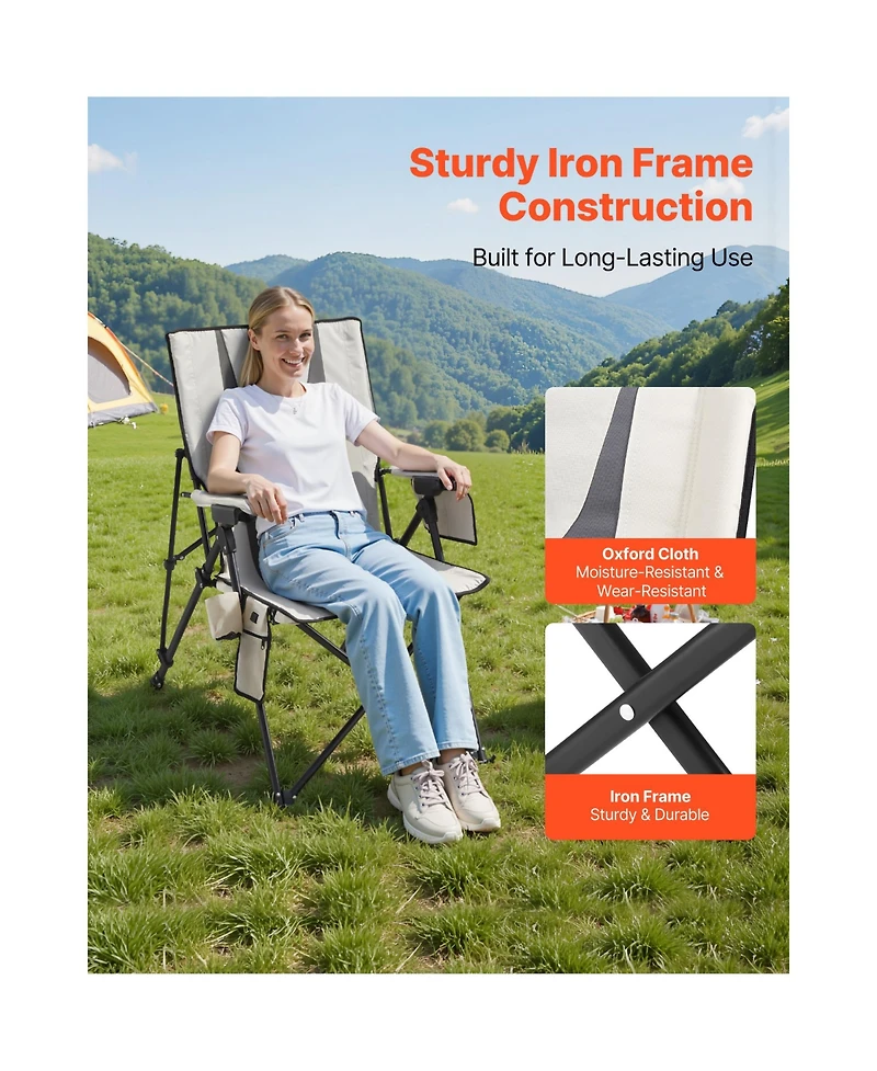 Sevorley Heated Camping Chair with 3 Heat Settings, High Back Folding Chair, 260 lb Capacity