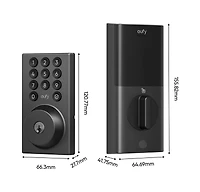 eufy Smart Lock C30, Keyless Wi-Fi Deadbolt, No Bridge, Easy Install, App Control, Reliable Power, Bhma Grade3