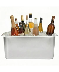 Piscifun 27 Quart Stainless Steel Ice Bucket Large Beverage Tub Drink Cooler For Parties