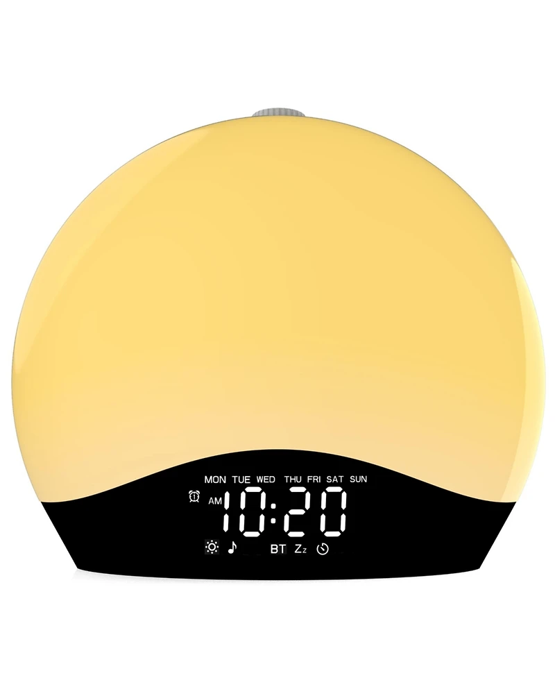 Jall Enhanced Noise Machine and Sunrise Alarm Clock with 25 Soothing Sounds 17 Night Lights Bluetooth Dual Alarms Unlimited Snooze Light