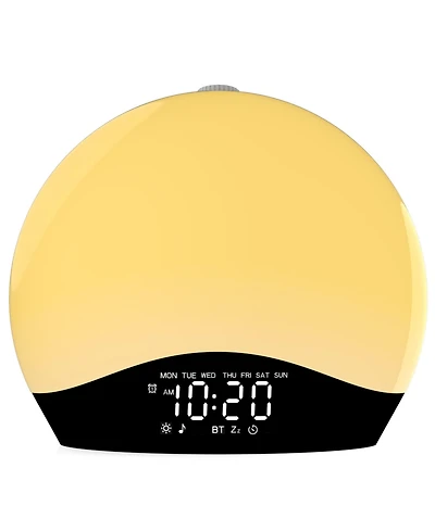 Jall Enhanced Noise Machine and Sunrise Alarm Clock with 25 Soothing Sounds 17 Night Lights Bluetooth Dual Alarms Unlimited Snooze Light