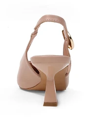 Berness Women's Felina Pointed Toe Slingback Pumps with Gold Ornament