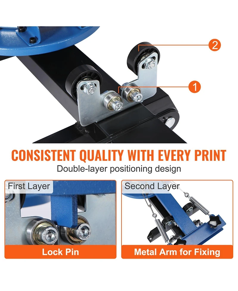 Sevorley 4 Color 4 Station Silk Screen Printing Press with 360-Degree Rotary Pallet