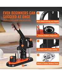 Sevorley 1.25-Inch Button Maker Machine, 32 mm Pin Press Kit with 500 Parts, Ergonomic Handle, and Magic Book