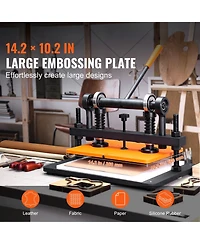 Sevorley Manual Leather Cutting Machine with 14.2 x 10.2 in Embossing Plate