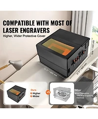 Sevorley Laser Engraver Enclosure with Exhaust Fan, Fireproof Cover