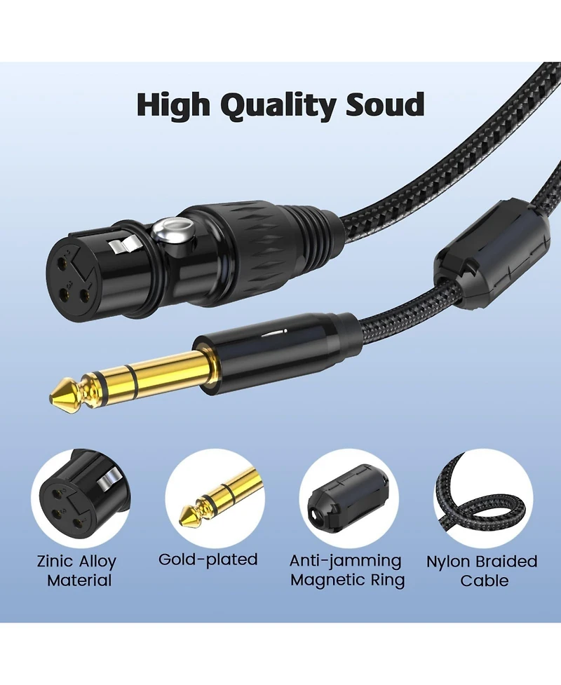 Lofree Nylon Braided Audio Cable Gold Plated Connectors Hi Fi Sound Quality Multi Layer Shielding