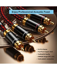 Lofree Audiophile 2 Male Rca Stereo Audio Cable 4N Oxygen Free Copper Heavy Duty HiFi Sound