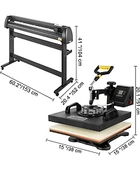 Sevorley 5-in-1 Heat Press with 53-inch Vinyl Cutter Plotter Kit
