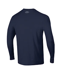 Under Armour Men's Navy Notre Dame Fighting Irish 2026 Shamrock Series Metallic Football Icon Performance Cotton Long Sleeve T-Shirt